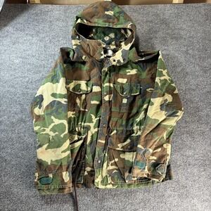 Black Sheep Jacket Mens Large Camo Canvas Hooded Lined Hunting Outdoor